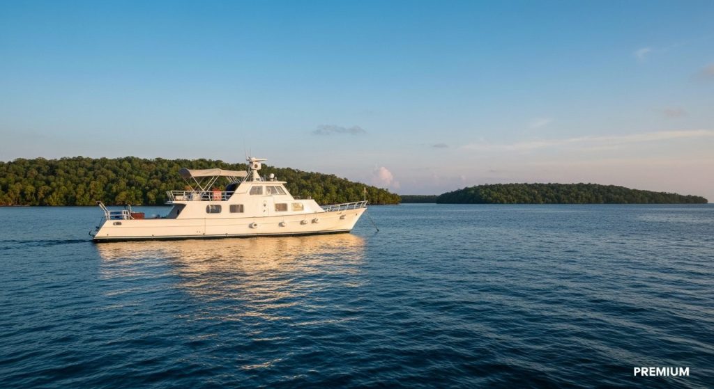 raja ampat 7 day luxury liveaboard itinerary — Photorealistic editorial travel photograph relevant to: The direct-bookin