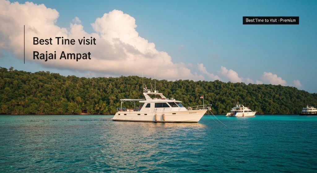 best time to visit raja ampat — Photorealistic editorial travel photograph relevant to: The direct-booking luxury operat