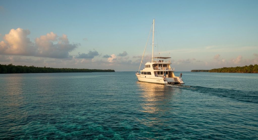 how to get to raja ampat from sorong — Photorealistic editorial travel photograph relevant to: The direct-booking luxury