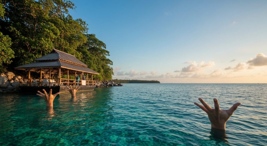 how to get diving permit raja ampat national park — Photorealistic editorial travel photograph relevant to: The direct-b